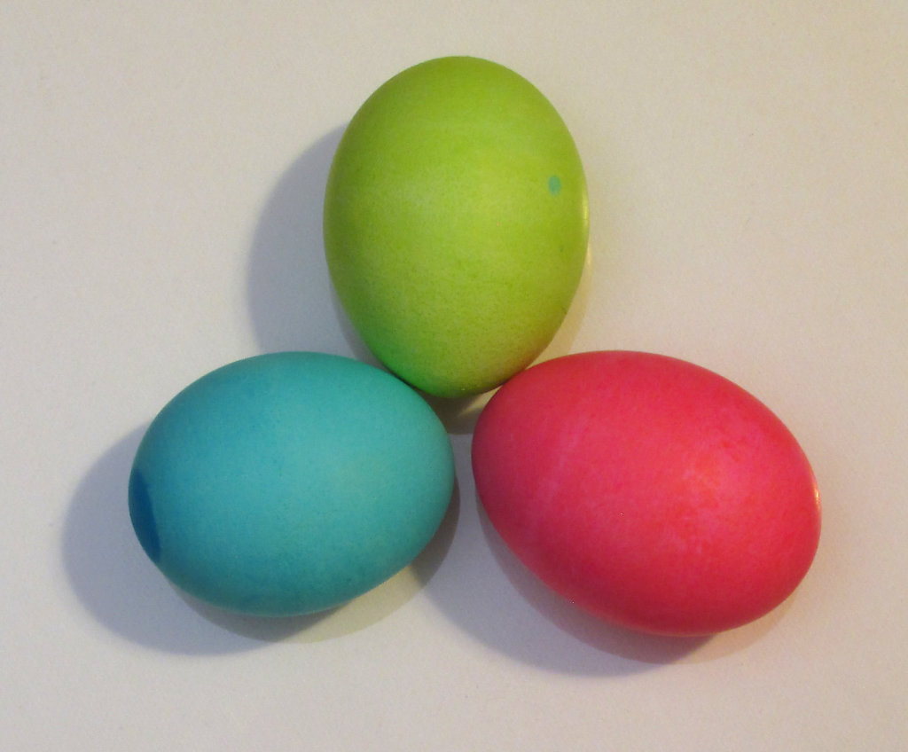 Image of Pink, Green and Blue Easter Eggs