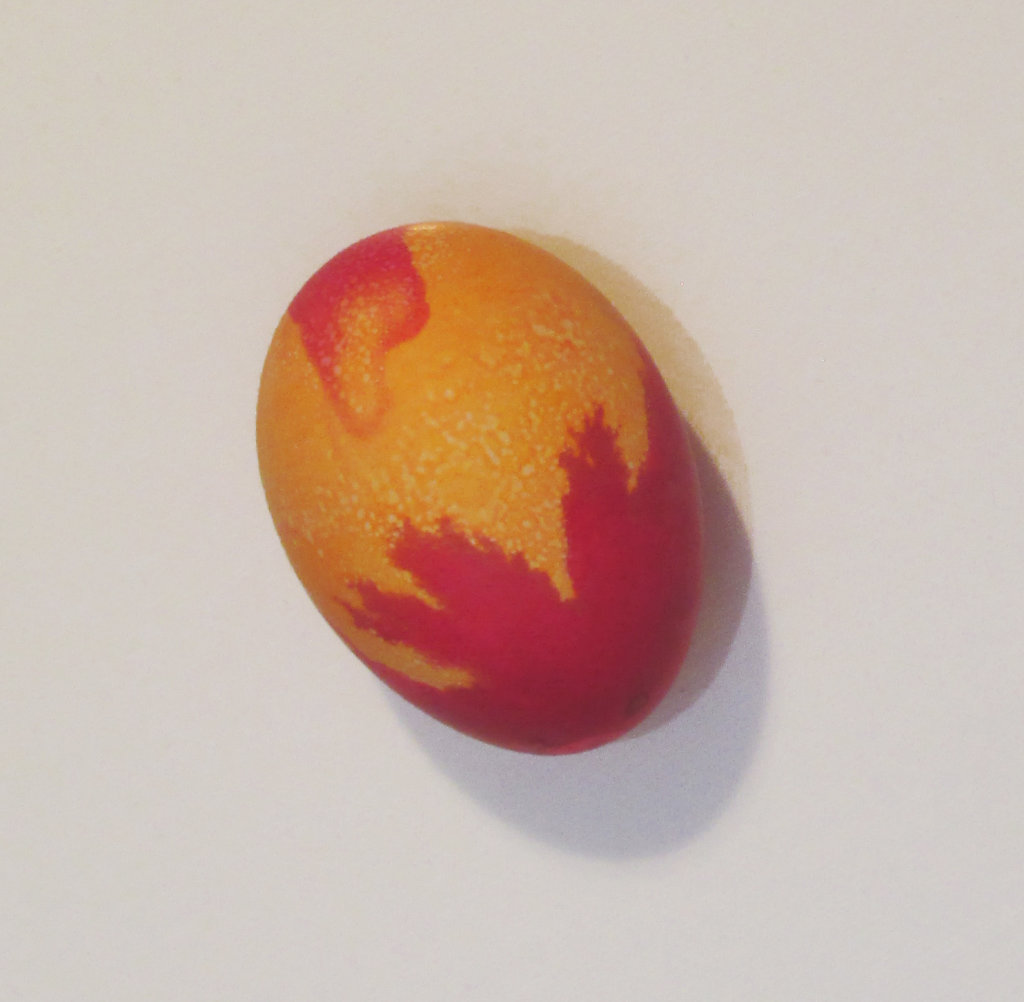 Orange and pink colored egg picture