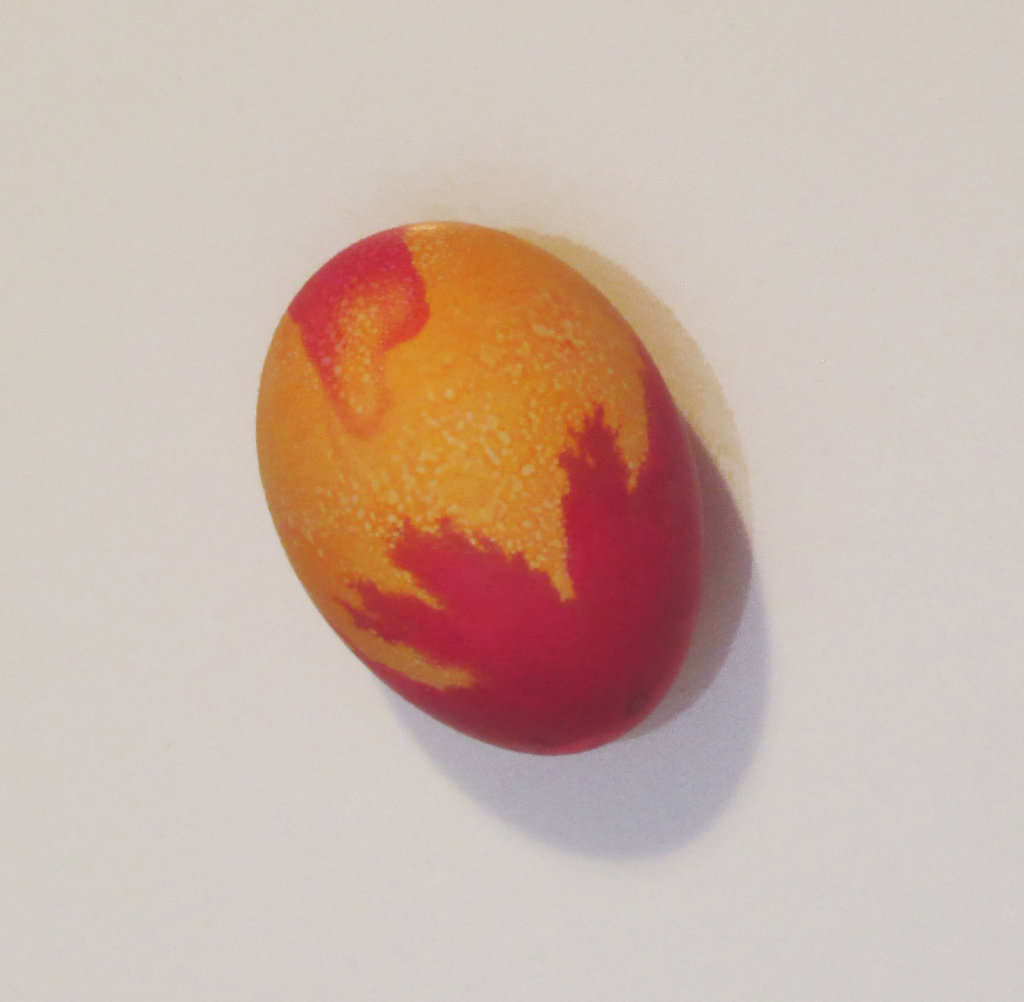 Orange and pink colored egg picture