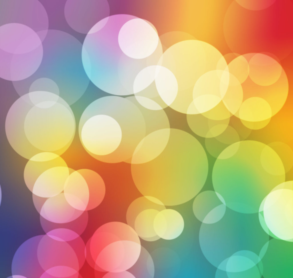 Faux bokeh effect with rainbow background