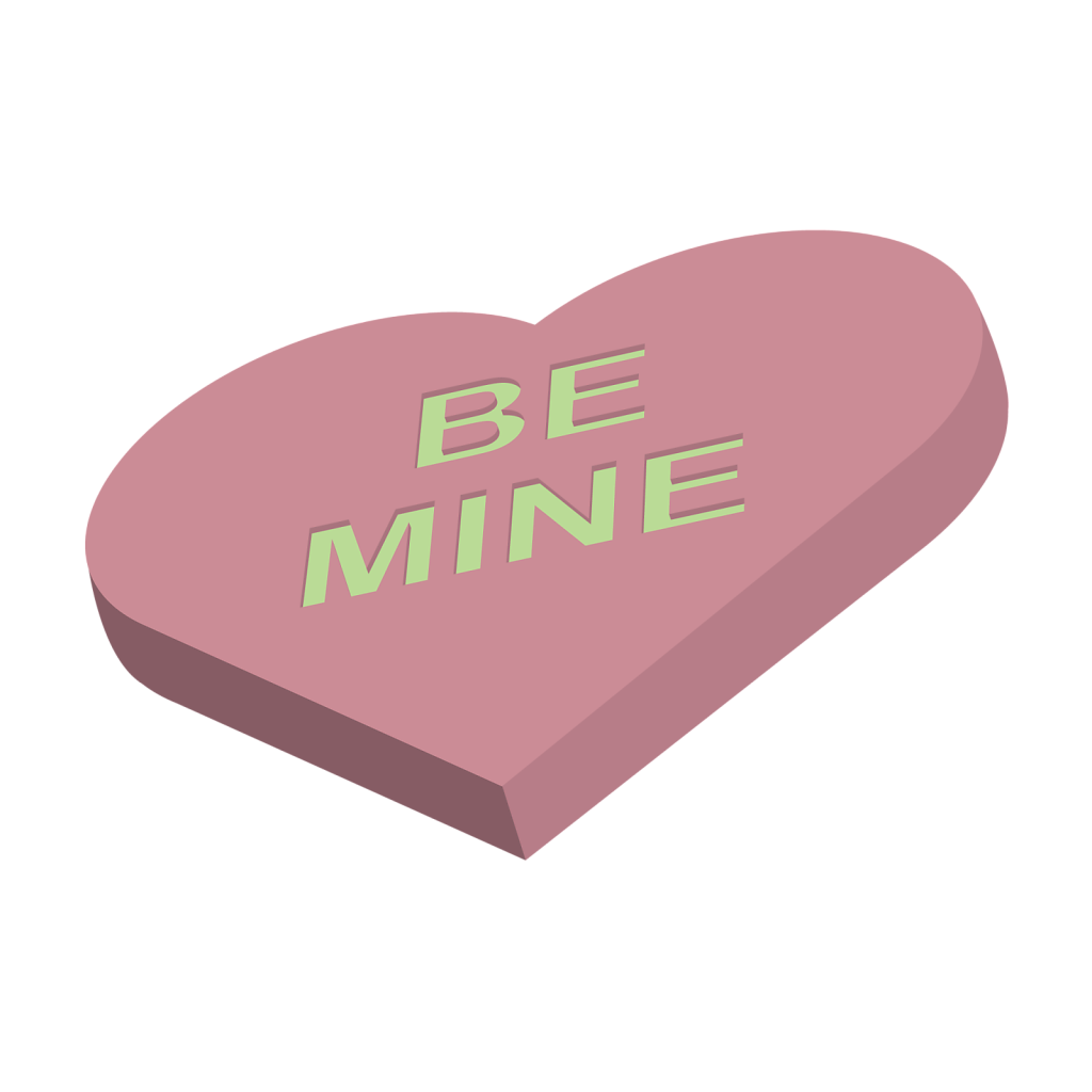Be Mine valentines candy vector icon