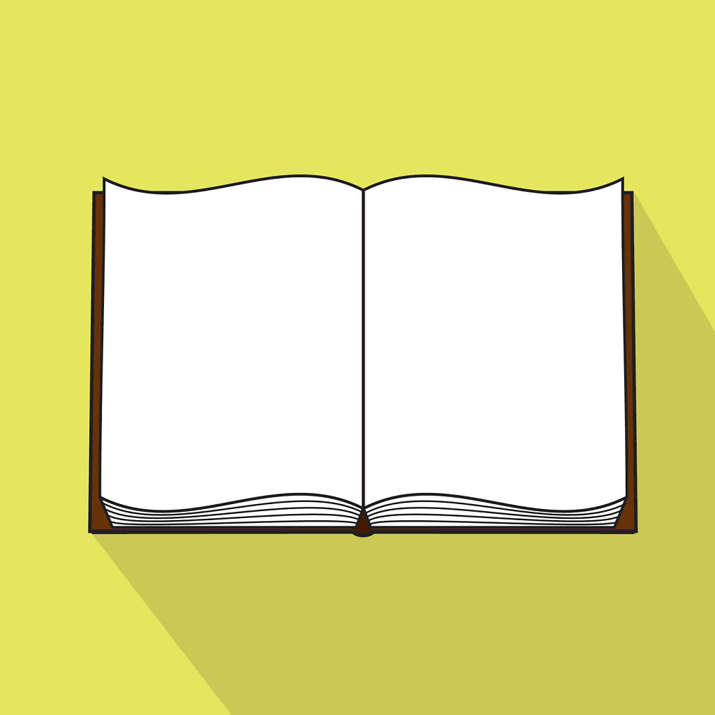 Flat design inspired open book icon