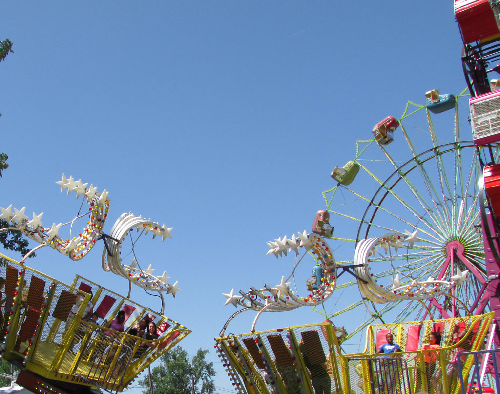 Carnival rides during summer