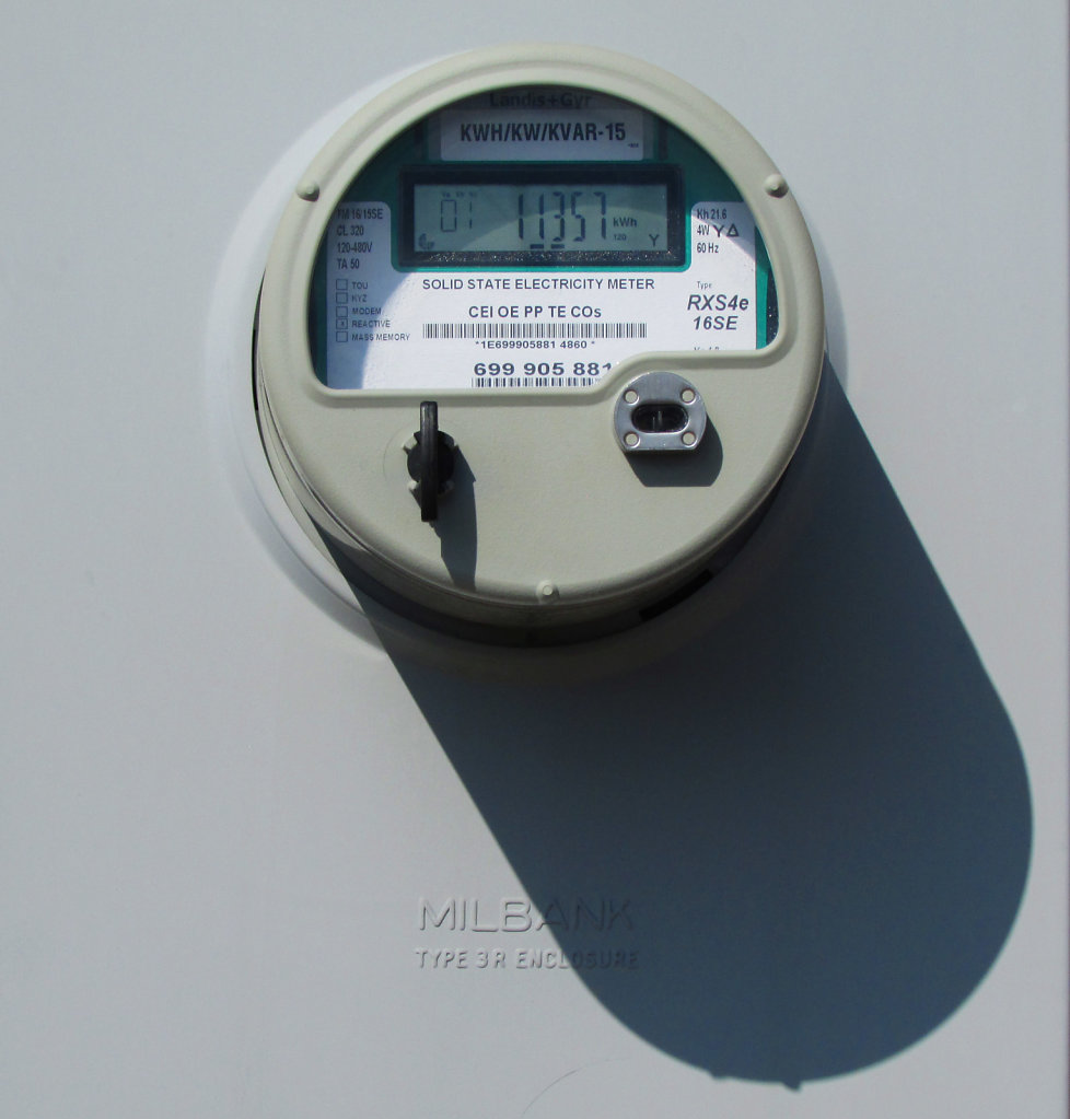 Electric meter on a wall