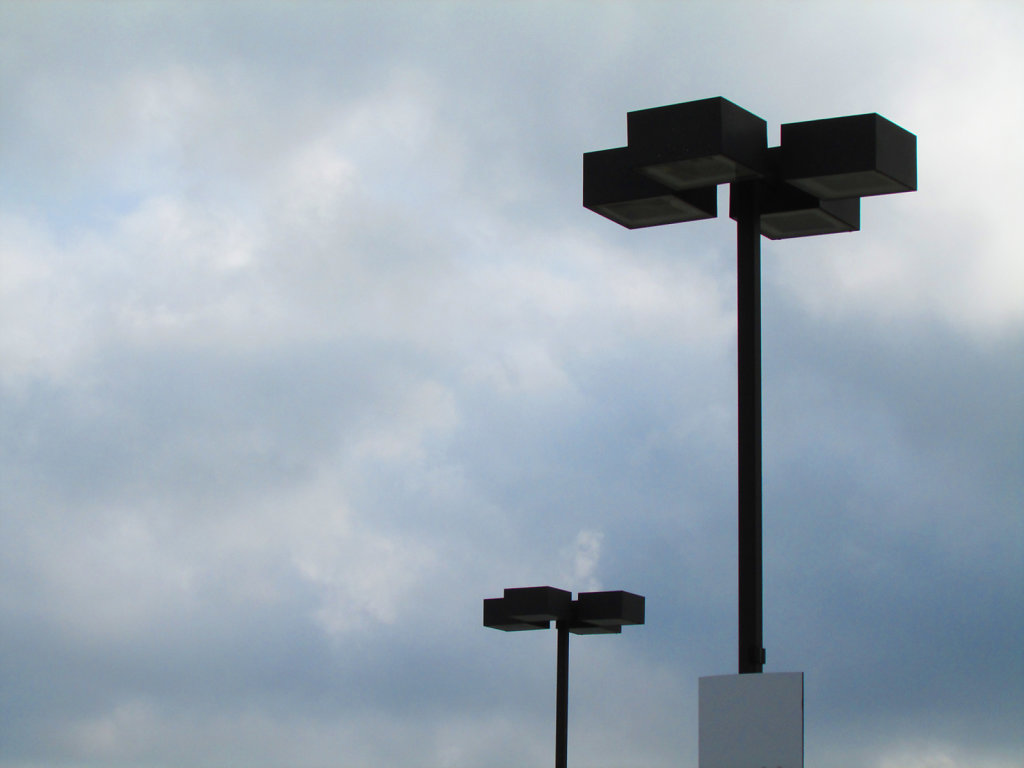 sky and parking lot lights