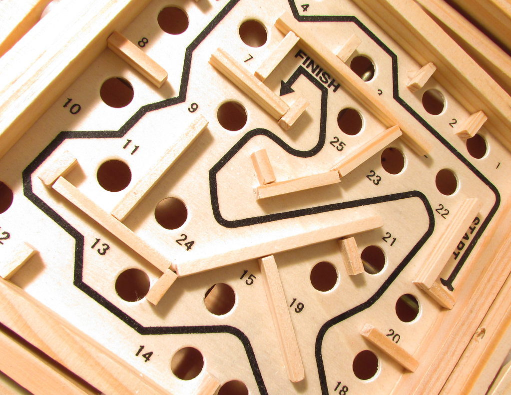 Wooden marble game