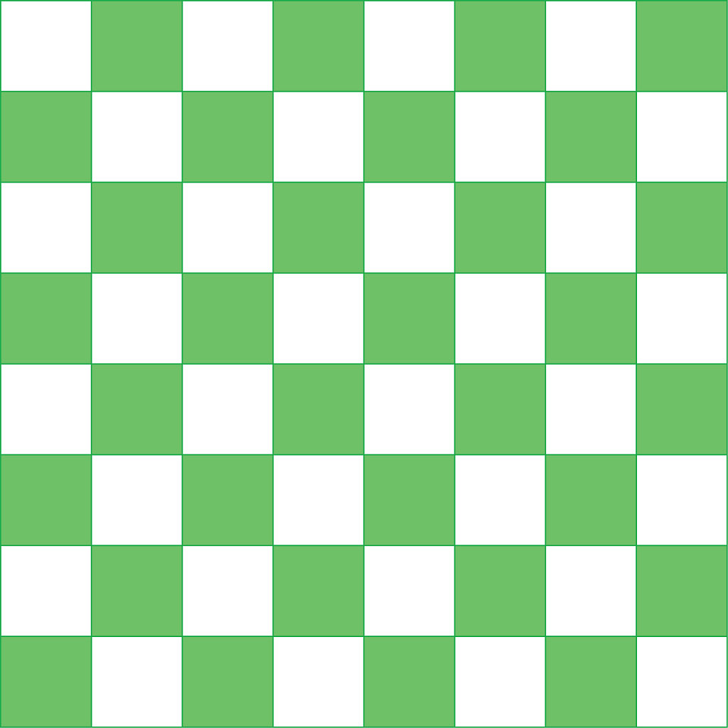 Green and white checker board for game making