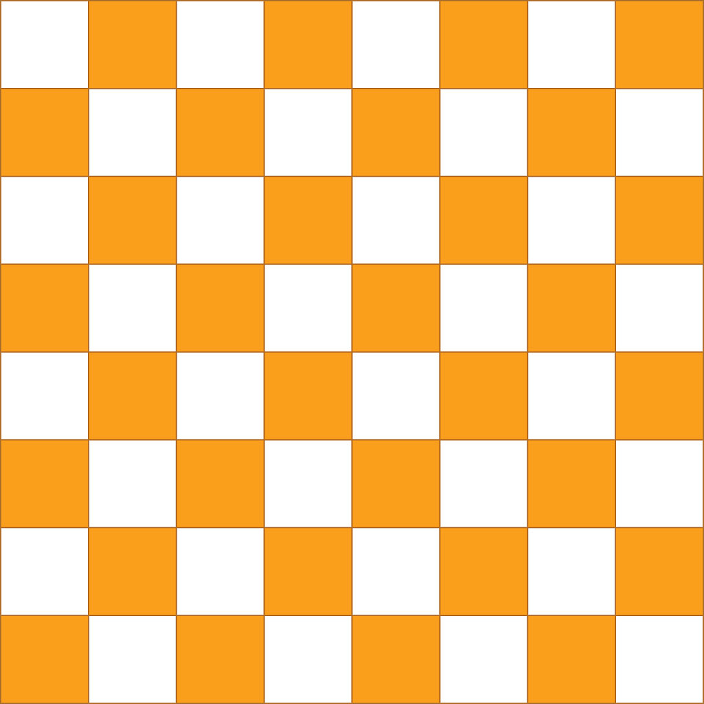Orange and white checkered squares