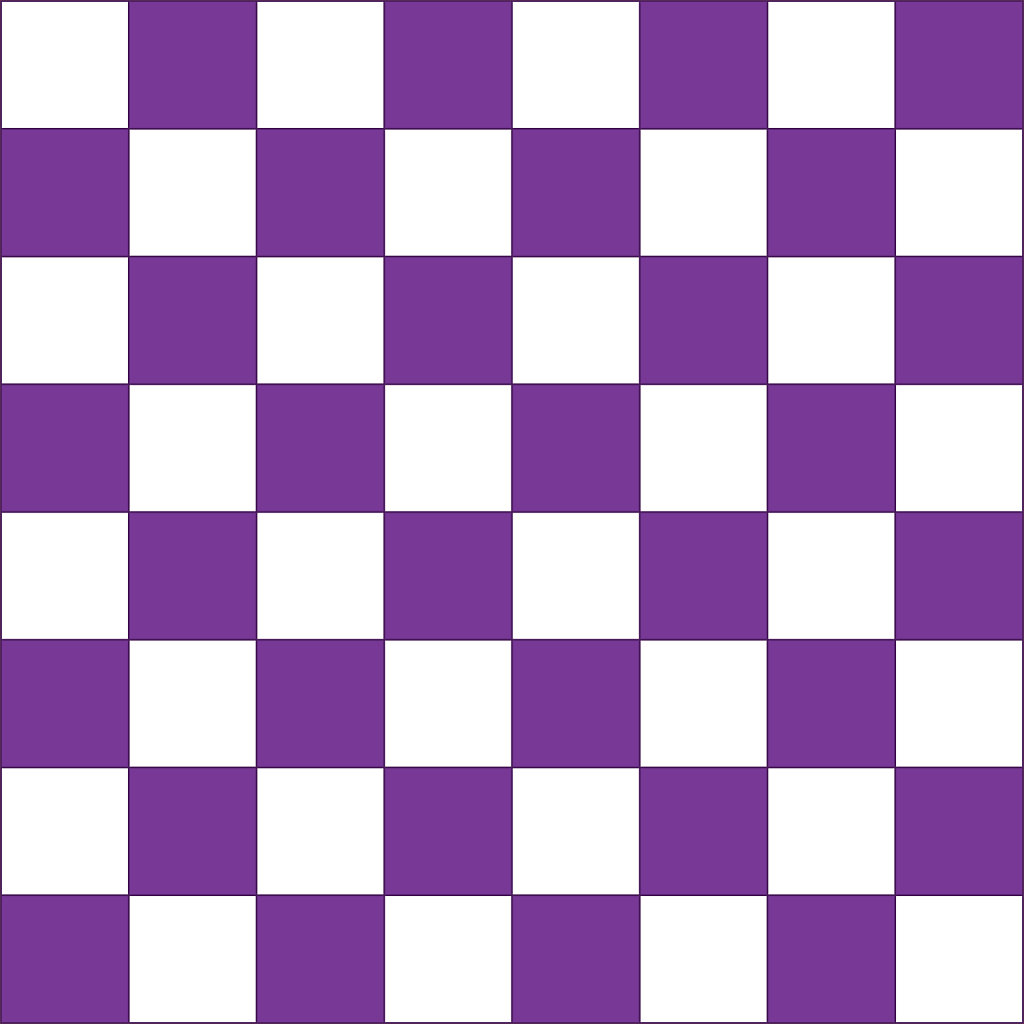 Purple and white chessboard pattern